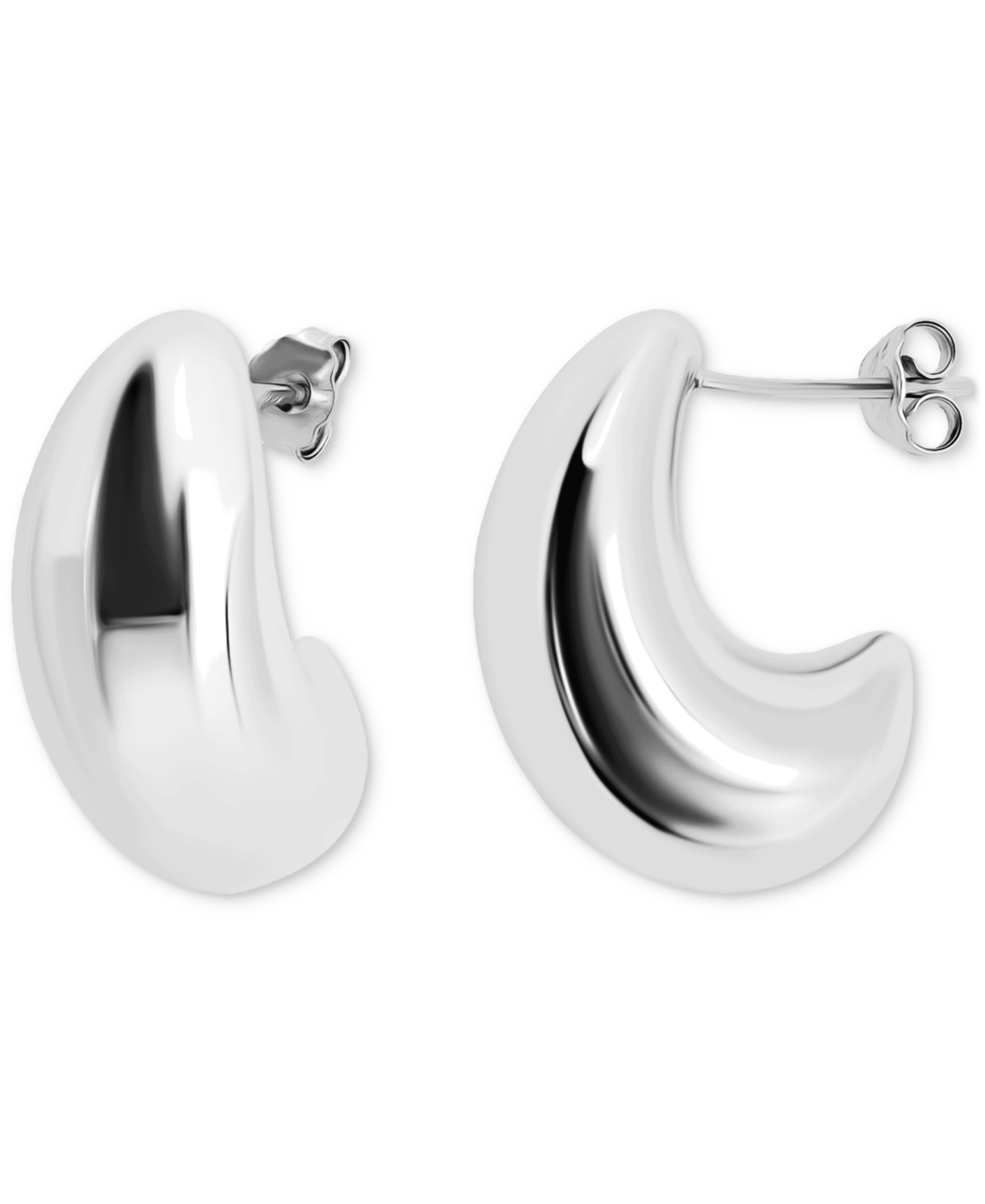 Giani Bernini Sculptural J-hoop Earrings In 18k Gold-plated Sterling Silver (also In Sterling Silver), Exclusively In Silver