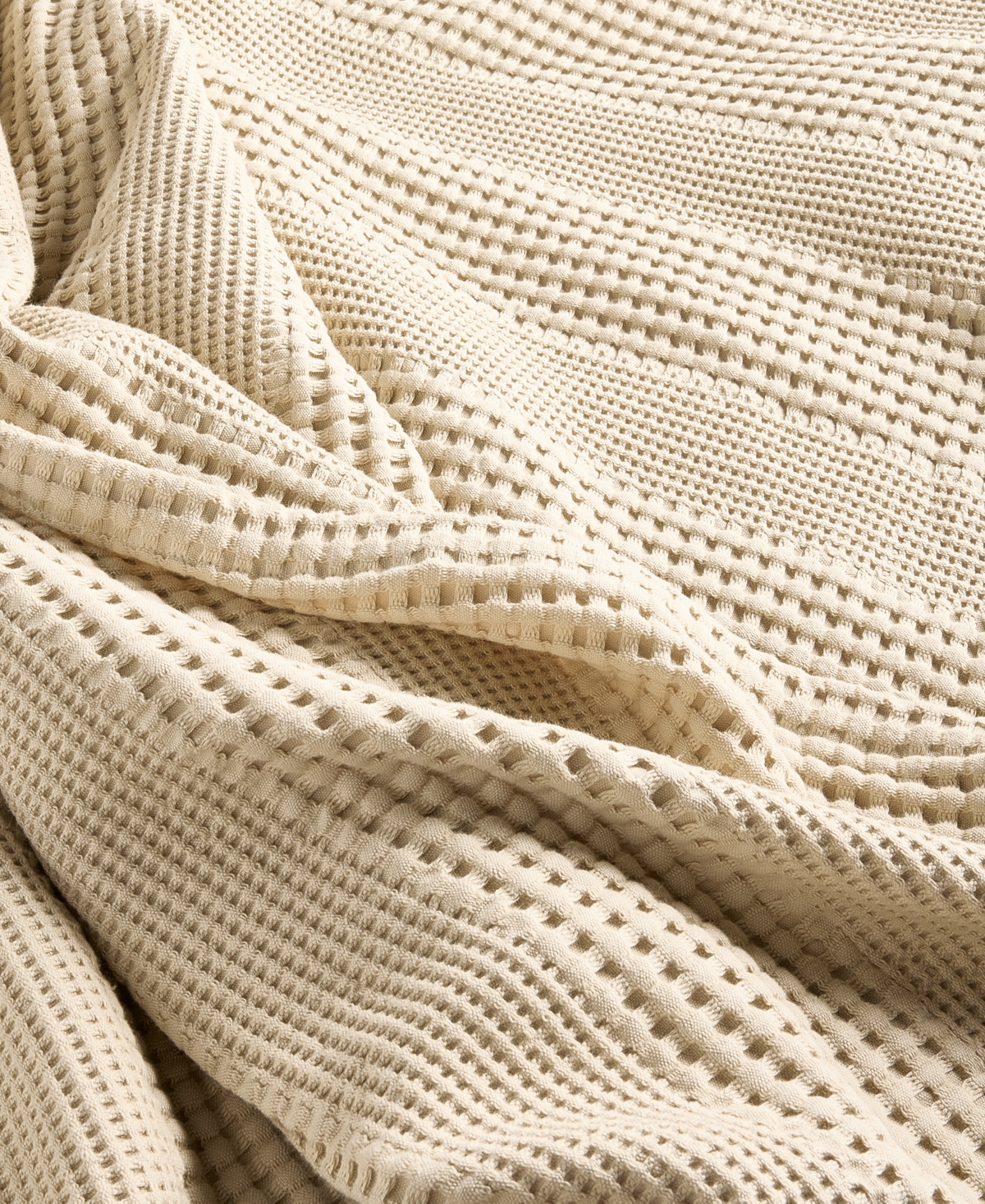 Oake Cotton Waffle Blanket, King, Exclusively At Macy's In Fennel Beige