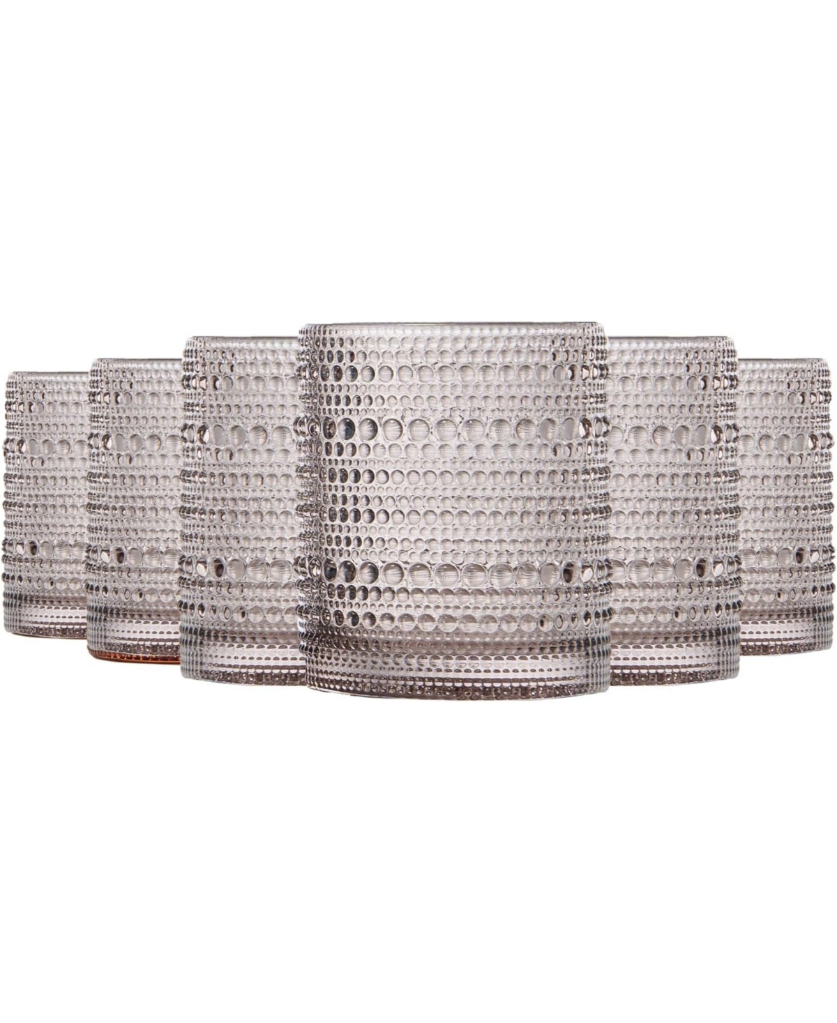 The Wine Savant Khen Beaded Tumbler, Set Of 6 In Gray