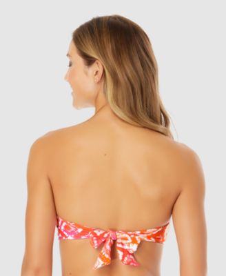 Women's Tie Dye Foulard Twist Bandeau Bikini Top