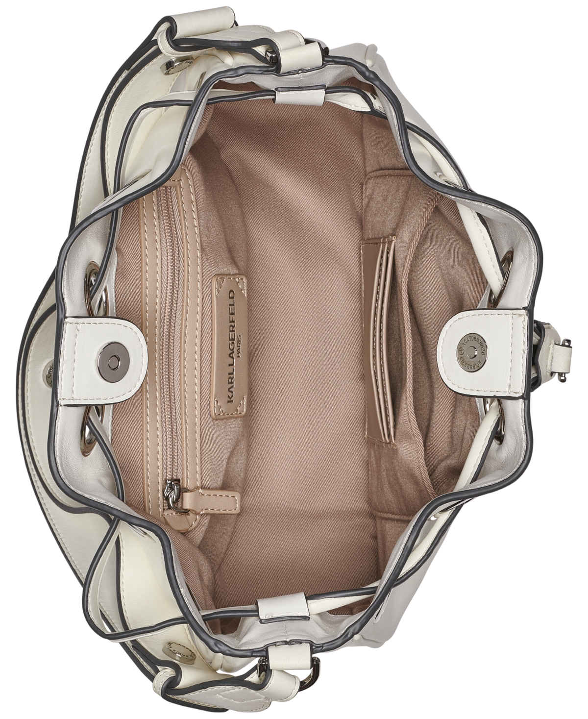 Karl Lagerfeld Desiree Small Leather Hobo Bag In Winter White