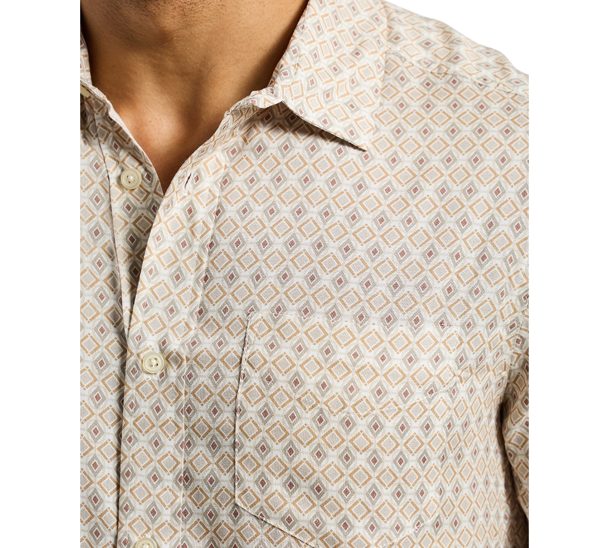 Buffalo David Bitton Men's Sirilo Geo-pattern Shirt In Milk