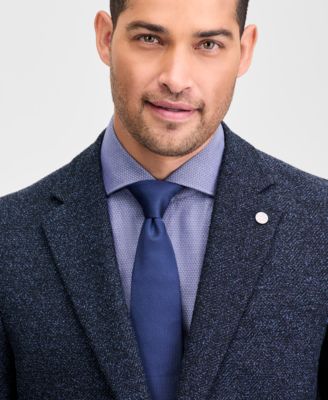 Men's Modern-Fit Blue Boucle Sport Coat 