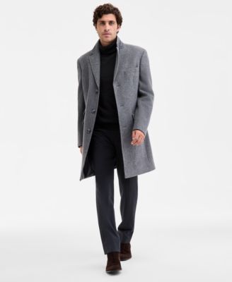 Ted by Ted Baker - Men's Classic-Fit Twill Wool-Blend Overcoat