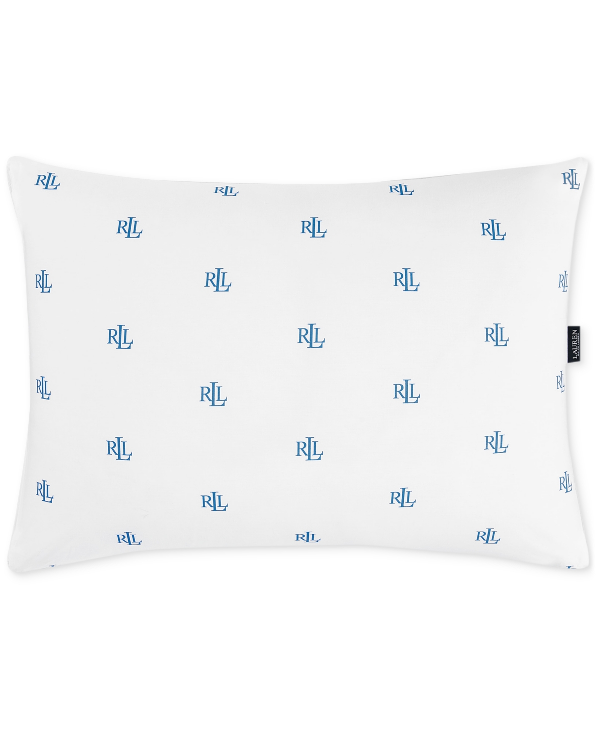 Ralph Lauren Logo Medium Density Down Alternative Pillow, King In White