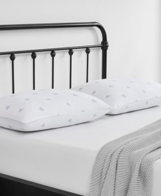 Ralph Lauren Logo Extra Firm Density Down Alternative Pillow In White