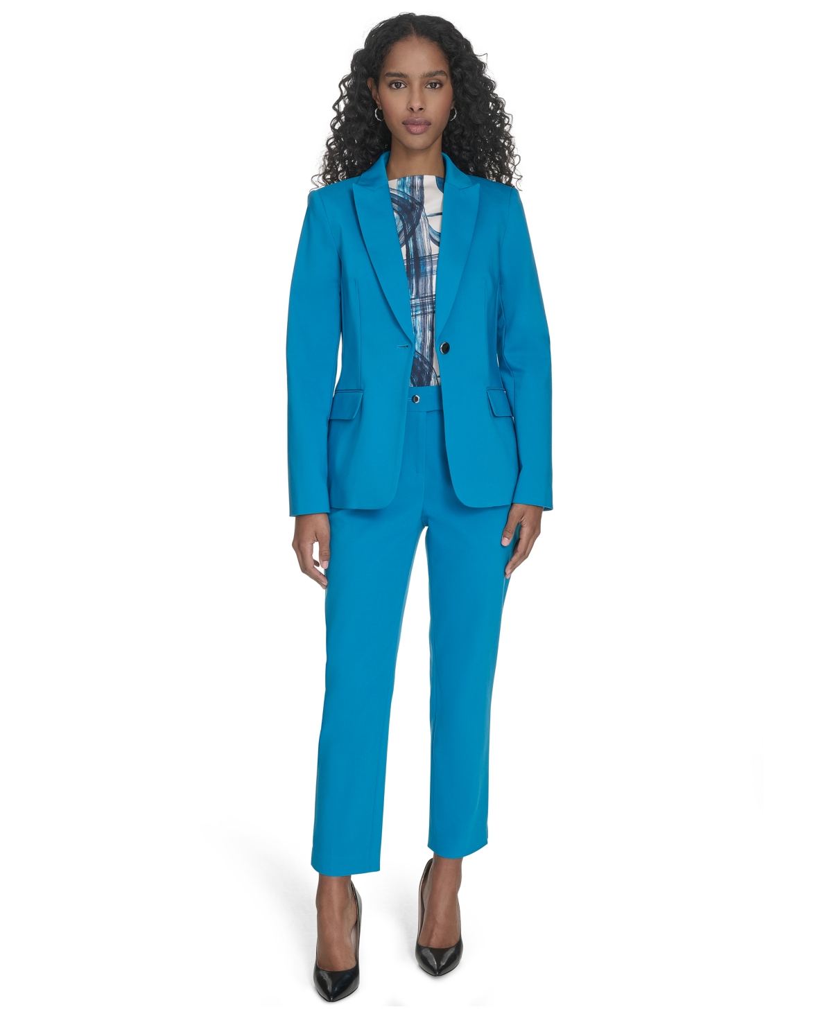 Calvin Klein Women's Cotton-blend One-button Jacket In Corsica