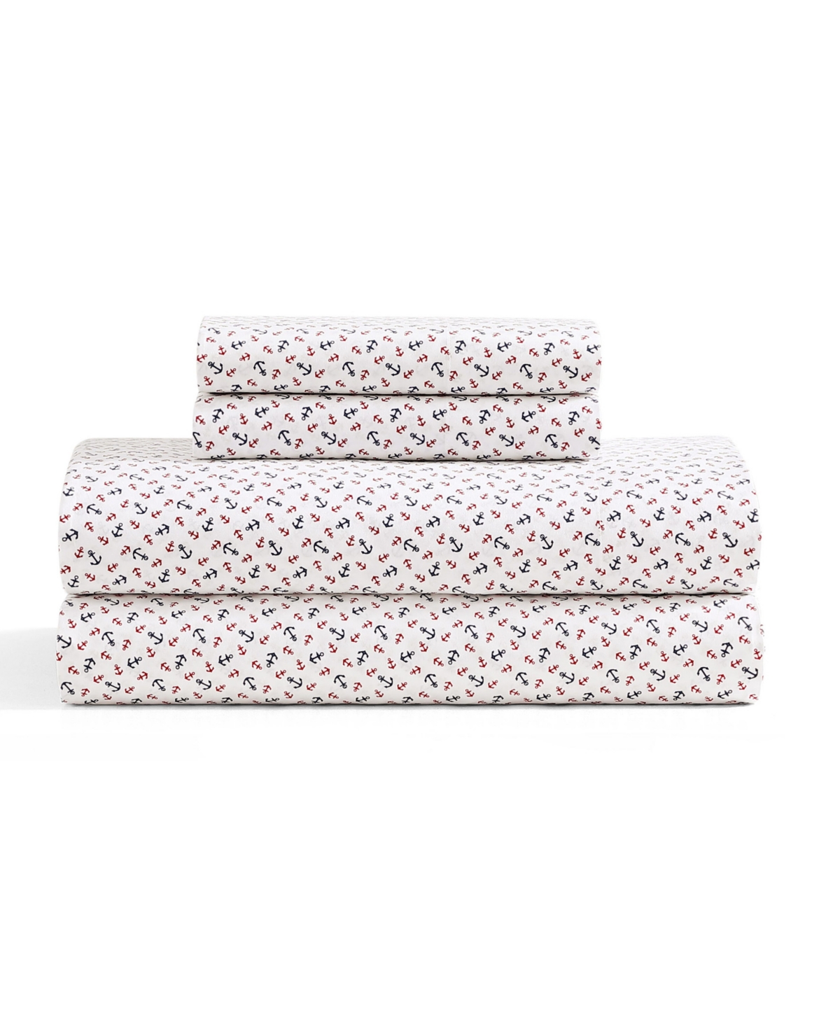 TOMMY HILFIGER PRINTED 200-THREAD COUNT COTTON PERCALE 3-PC. SHEET SET, TWIN XL 