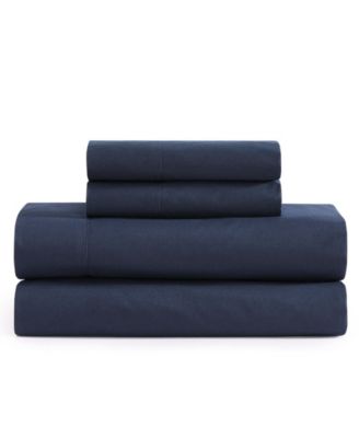 Solid 200-Thread Count Cotton Percale 4-Pc. Sheet Set, Queen