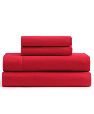 Solid 200-Thread Count Cotton Percale 4-Pc. Sheet Set, Queen