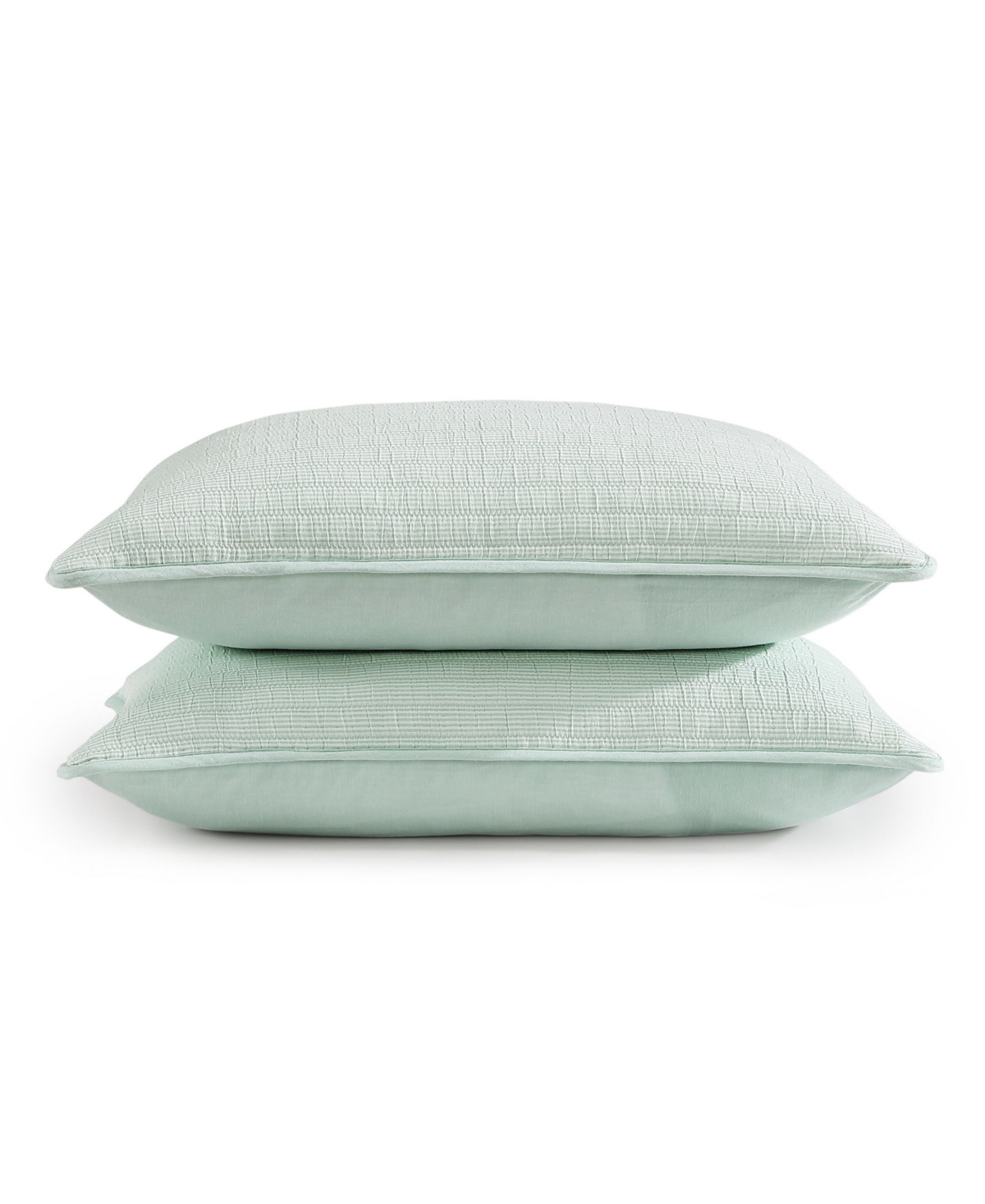 Tommy Hilfiger 136 Thread Count Ithaca Stripe Cotton Reversible Quilt Set In Meadow Green