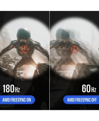 27 Inch Flat Gaming Monitor, 180Hz, 1ms, AMD FreeSync Support, Low Motion Blur, 1080p Full HD IPS Display, for Office, PC & Console Games with Built in Speakers, 1x DisplayPort, 2X HDMI