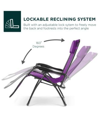 Oversized Zero Gravity Chair, Folding Outdoor Patio Recliner w/ Cup Holder