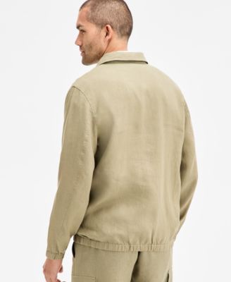 Club Room Men's Linen Zip-Front Bomber Jacket, Exclusively