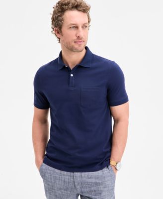 Men's Solid Jersey Polo with Pocket