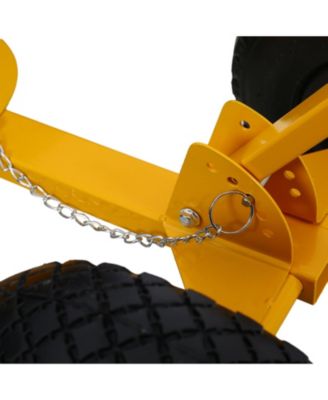 Snow Shovel with Wheels, Snow Pusher, Cushioned Adjustable Angle Handle Snow Removal Tool, 29" Blade, 10" Wheels,yellow color
