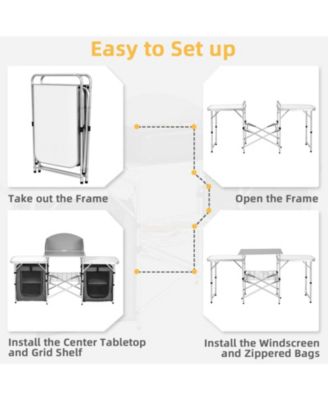 Folding Camping Table with Storage Organizer