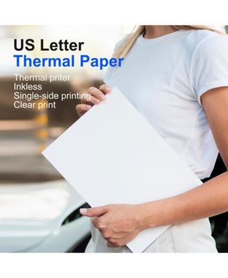 D810 Thermal Paper, 8.5"x11" US letter size. Advanced thermal printing paper, compatible with D810 printer. 1 pack of 100 sheets
