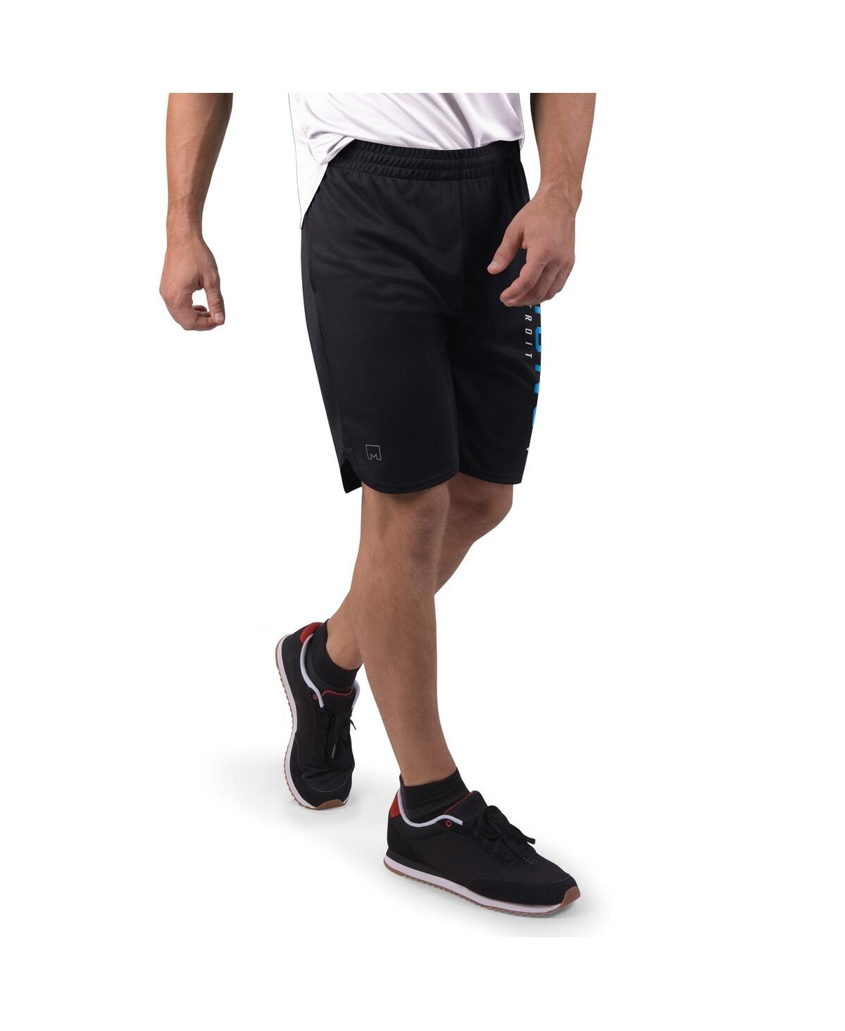 Msx By Michael Strahan Men's Black Detroit Lions Mesh Shorts In Black