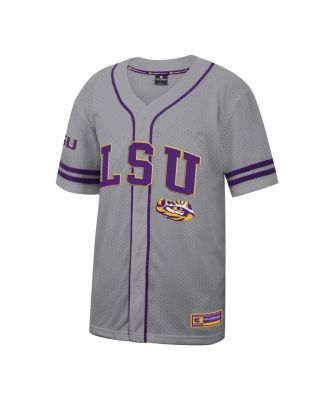 Men's Gray LSU Tigers Free Spirited Baseball Jersey