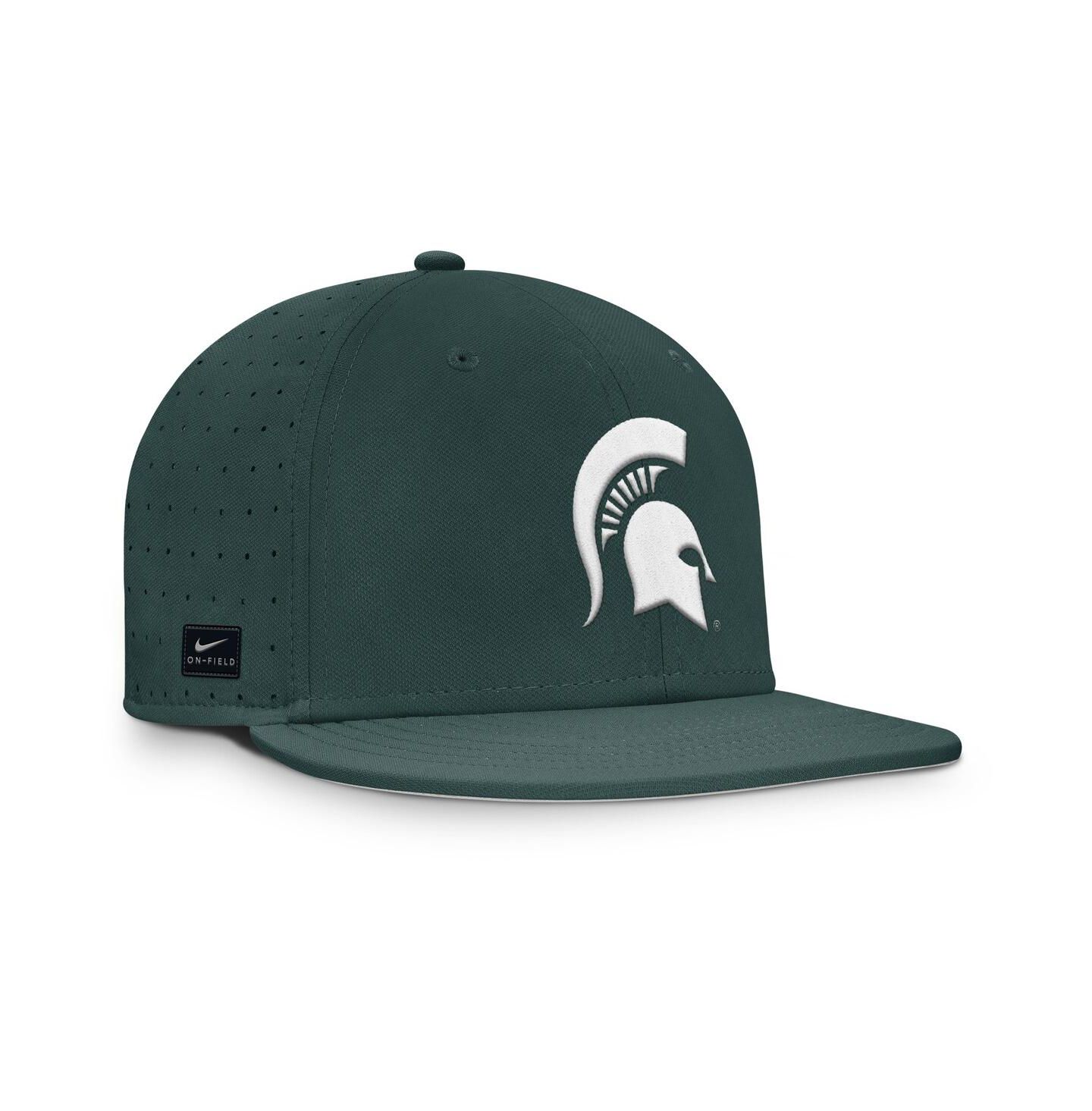 Мужская кепка Nike Green Michigan State Spartans On-Field Dugout True Performance Fitted Hat — фото 4