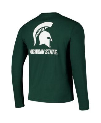 Men's Green Michigan State Spartans Logo Lockup 3-Hit Active Blend Long Sleeve T-Shirt
