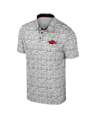 Colosseum - Men's White Arkansas Razorbacks Big Tall It's Time Allover Printed Polo