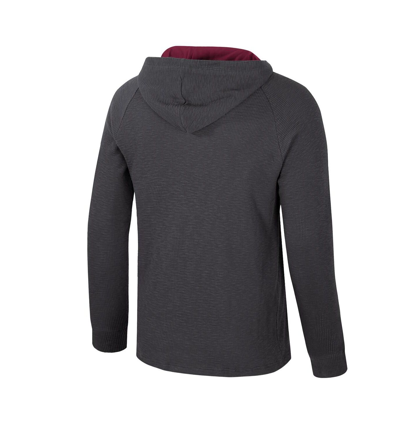 Мужское худи Colosseum Charcoal Florida State Seminoles DuJour Raglan Long Sleeve Henley T-Shirt — фото 2