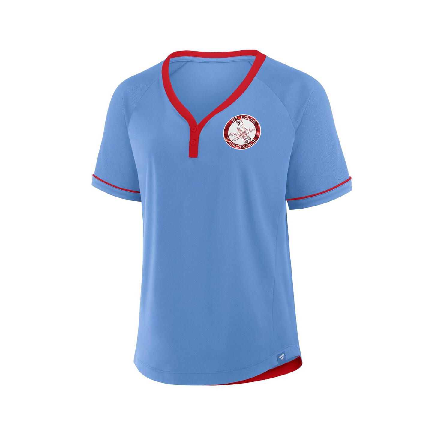 Женская футболка Fanatics Light Blue St. Louis Cardinals Cooperstown Collection League Diva V-Neck — фото 3