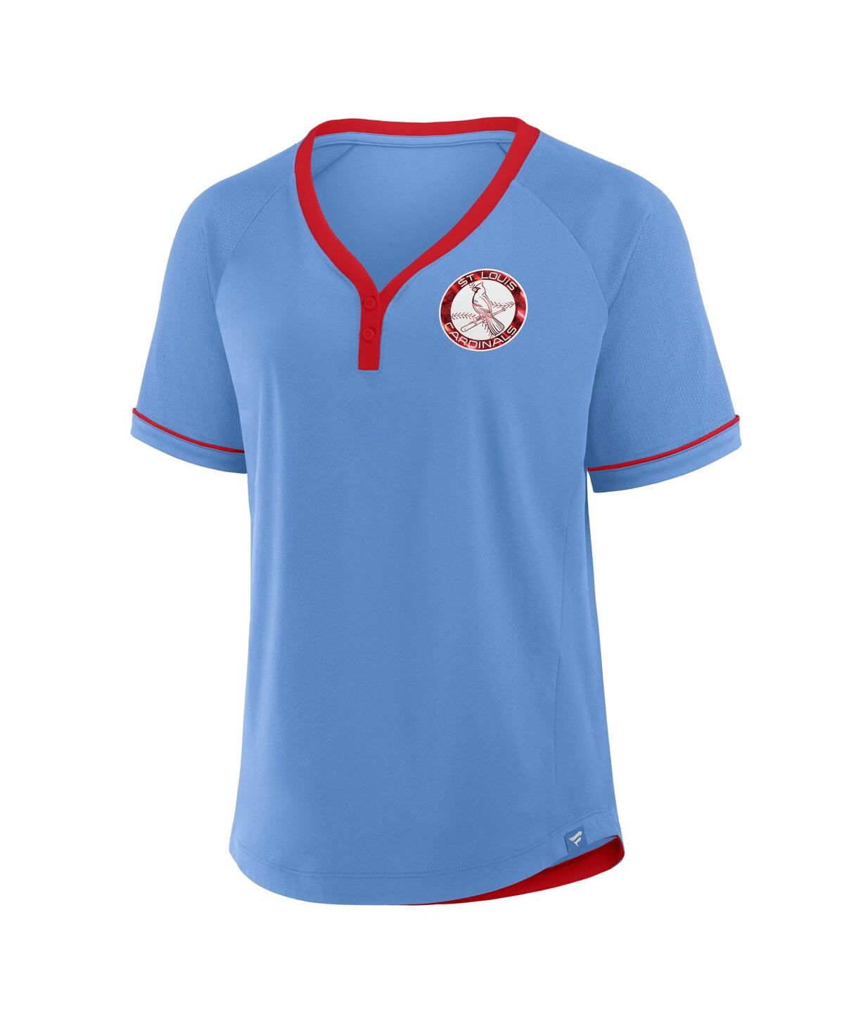 Fanatics Women's Light Blue St. Louis Cardinals Cooperstown Collection League Diva V-neck T-shirt In Light Blue