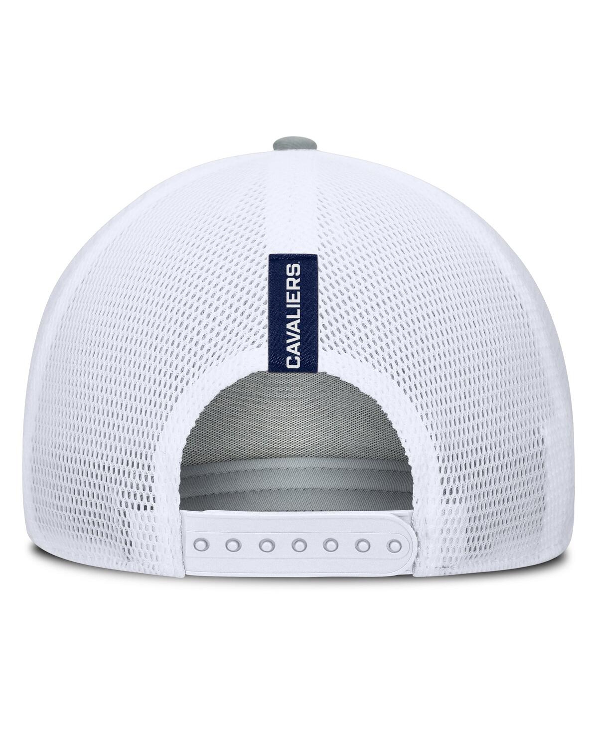 Fanatics Men's Heather Gray/navy Virginia Cavaliers Profile Trucker Adjustable Hat In Gray,navy