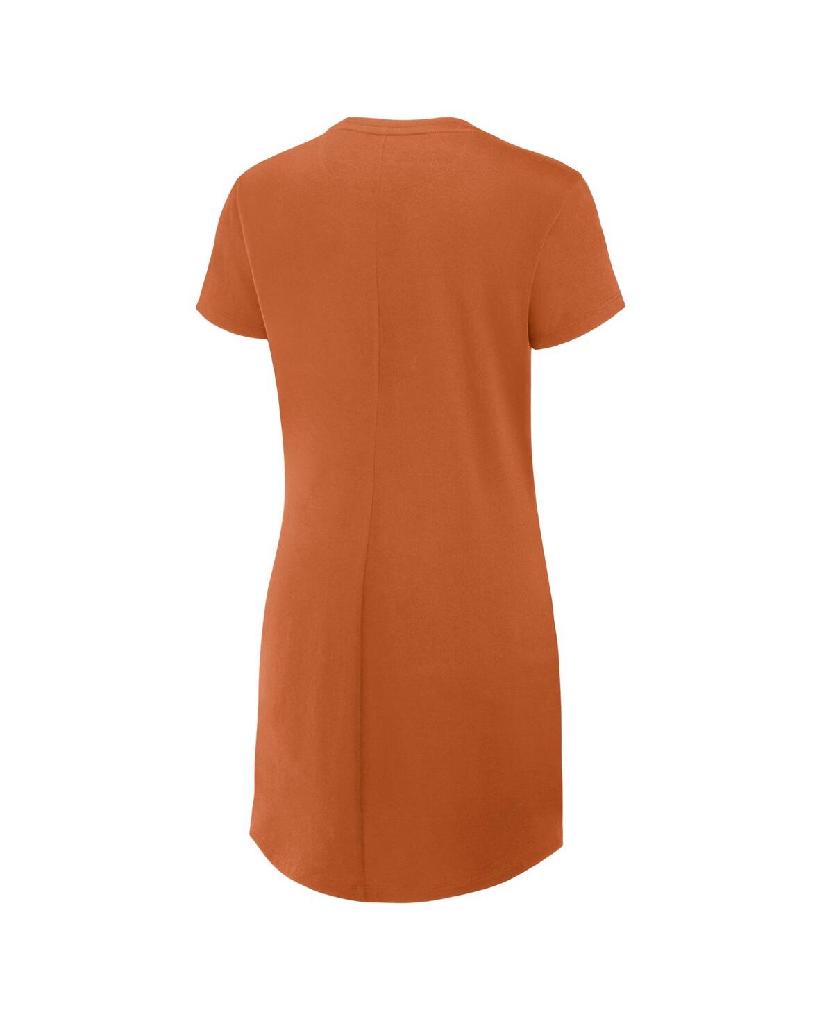 Fanatics Women's Texas Orange Texas Longhorns Relaxed Fit Drape T-shirt Dress In Orange