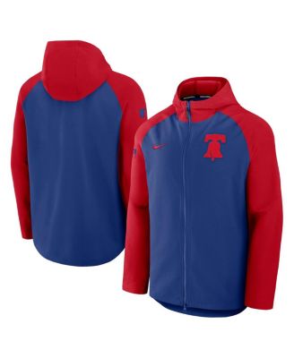 Nike - Men's Royal/Red Philadelphia Phillies Authentic Collection Raglan Performance Full-Zip Jacket