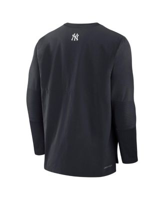 Men's Navy New York Yankees Authentic Collection Lightweight Player Tri-Blend Performance Pullover Sweatshirt