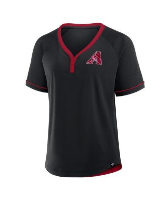 Women's Black Arizona Diamondbacks League Diva Star Raglan V-Neck Top