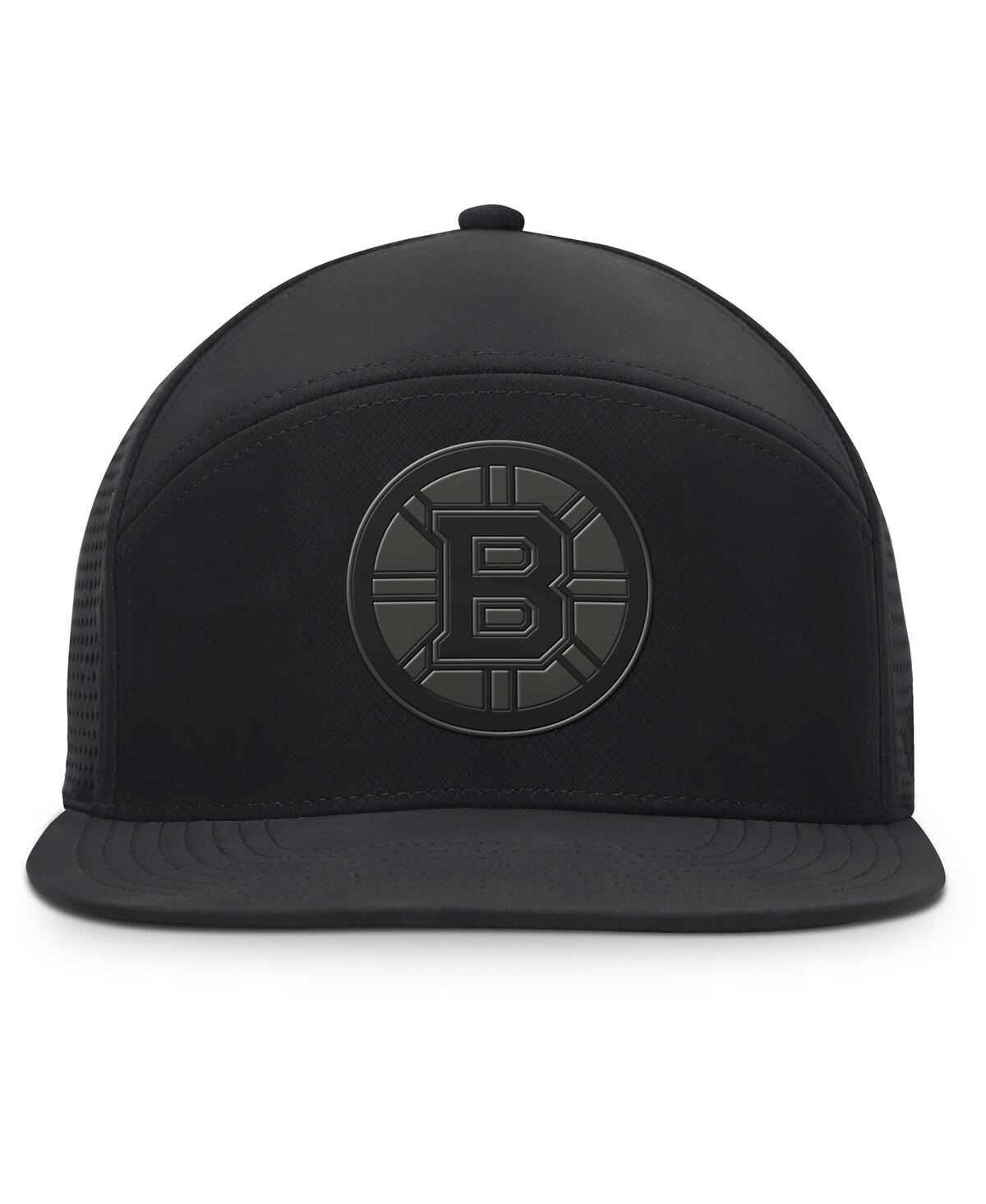 Fanatics Men's Black Boston Bruins Front Office Adjustable Hat In Black