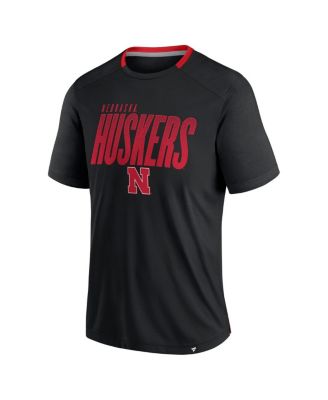 Men's Black Nebraska Huskers Defender Fade Slant T-Shirt
