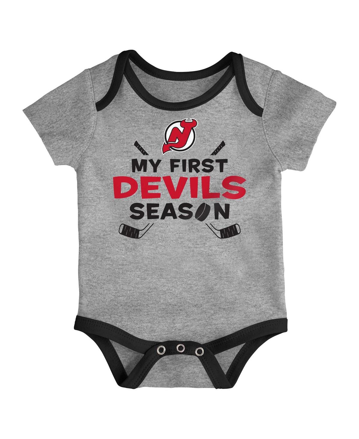 Outerstuff Baby Boys And Girls 3-piece New Jersey Devils Legend Bodysuit Set