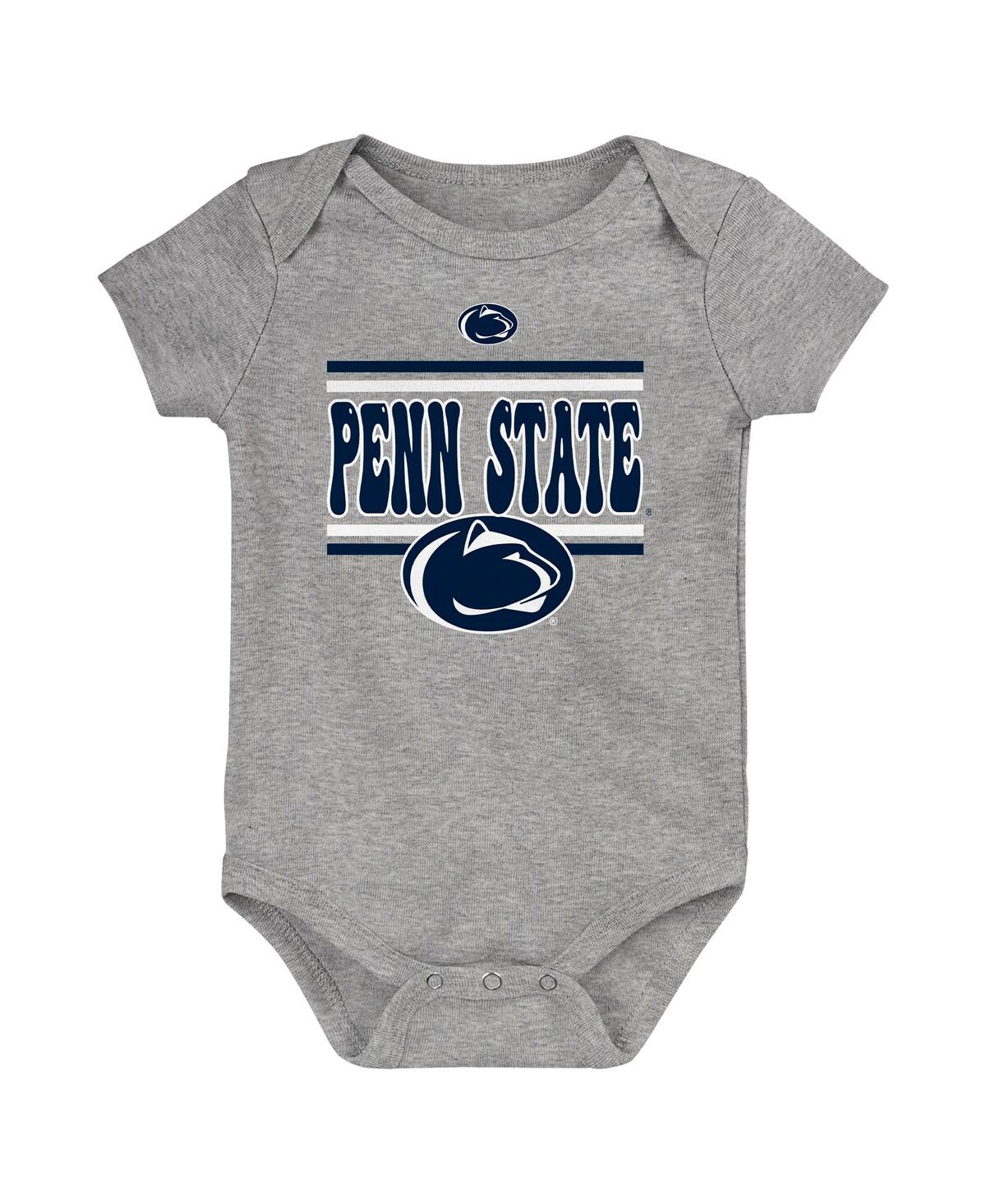 Outerstuff Newborn Navy Penn State Nittany Lions Sunday Comics Bodysuit 3-pack In Navy