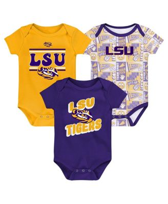 Outerstuff - Newborn Purple LSU Tigers Sunday Comics 3-Pack Bodysuit Set