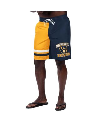 G-III Sports by Carl Banks - Men's Navy Milwaukee Brewers Anchor Swim Trunks Shorts