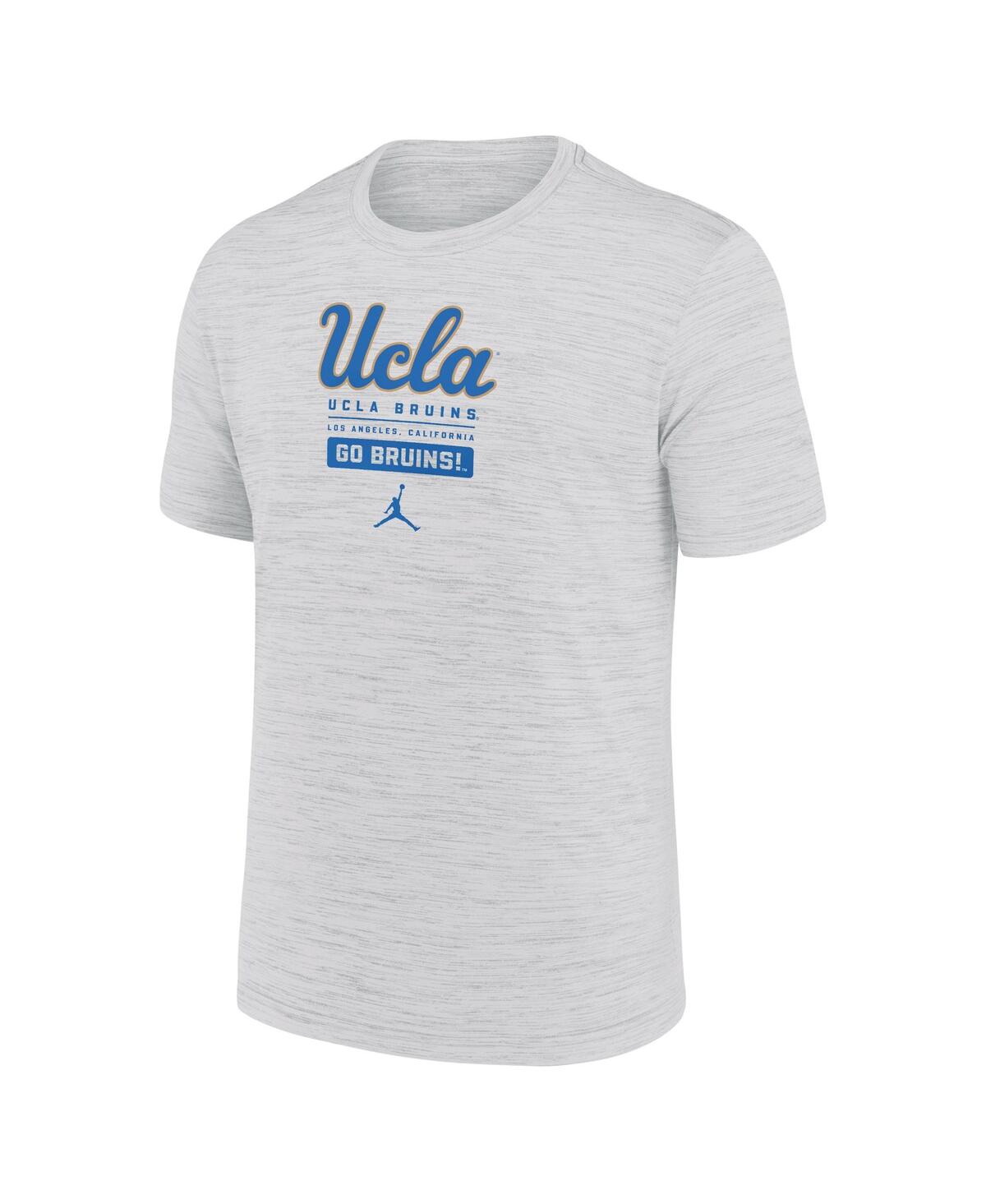 Jordan Men's White Ucla Bruins Campus Center Block Velocity Performance T-shirt In White