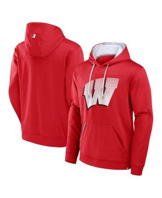 Fanatics - Men's Red Wisconsin Badgers Defender Dot Faded Primary Pullover Hoodie