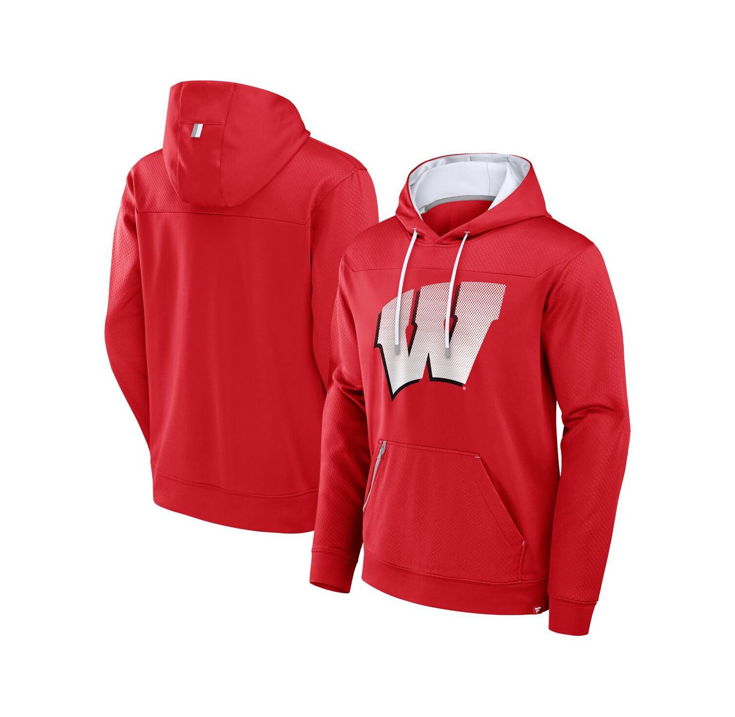 Men's Red Wisconsin Badgers Defender Dot Faded Primary Pullover Hoodie