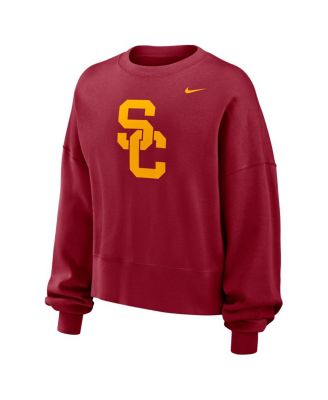 Women's Cardinal USC Trojans Oversized Essential Pullover Sweatshirt