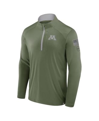 Men's Olive Minnesota Golden Gophers OHT Military Appreciation&nbsp;Defender Quarter-Zip Jacket