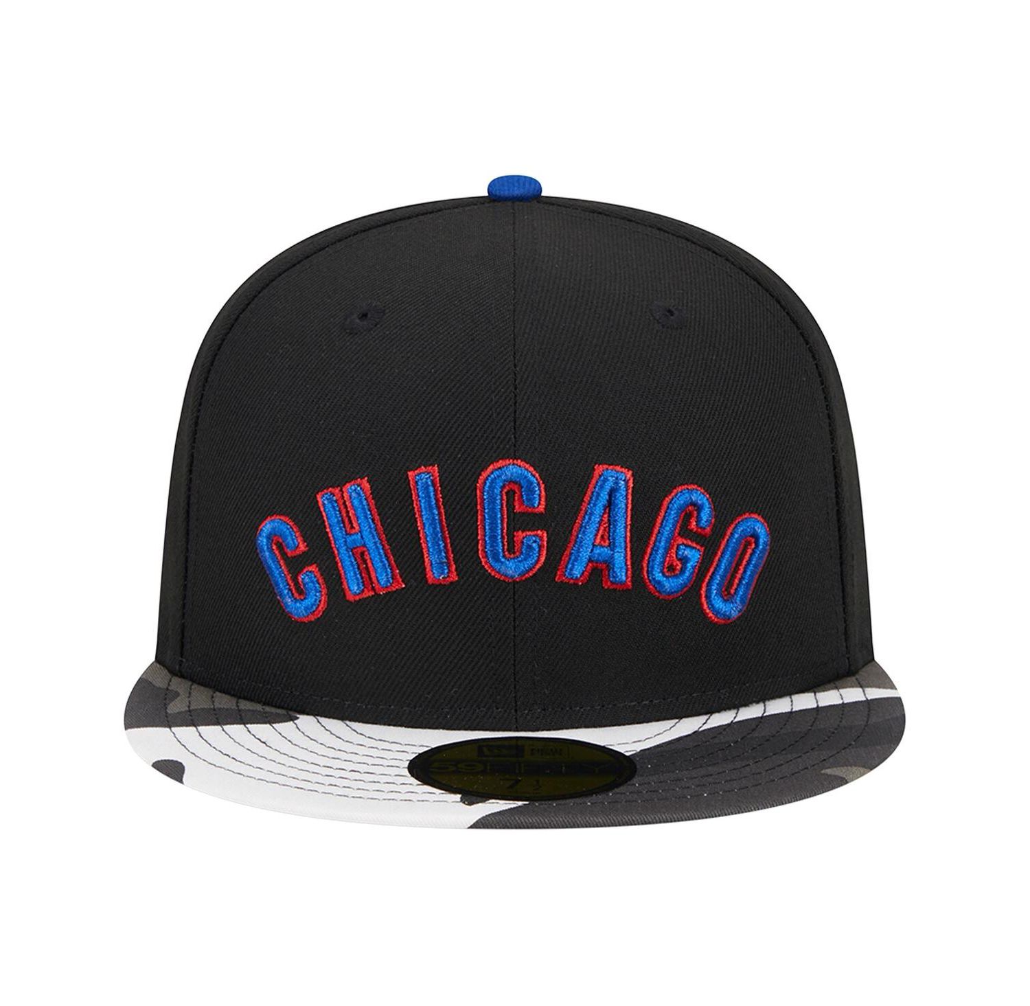 Men's Black Chicago Cubs Metallic Camo 59FIFTY Fitted Hat