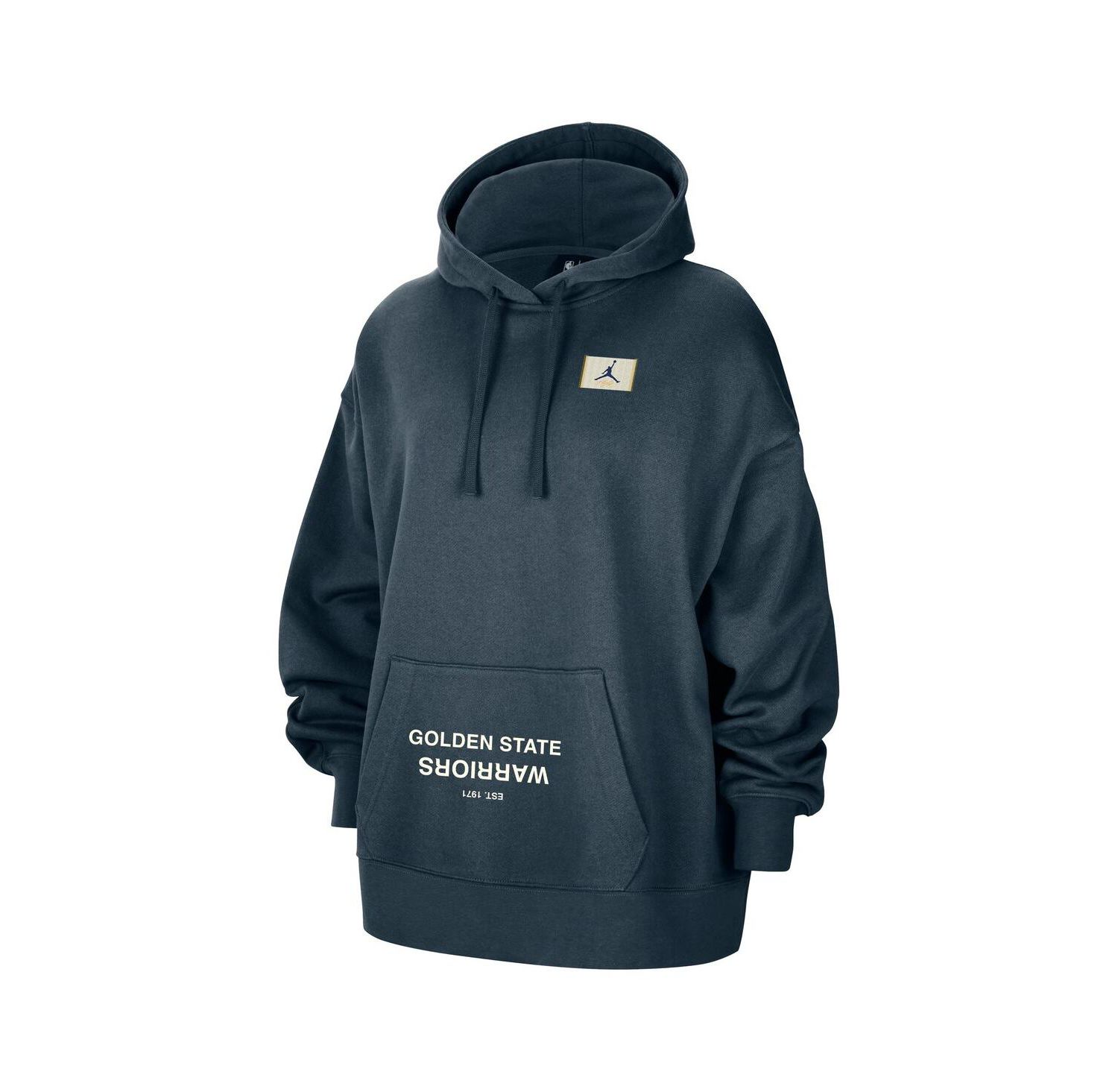 Women's Navy Golden State Warriors Courtside Statement Edition Oversize Pullover Hoodie