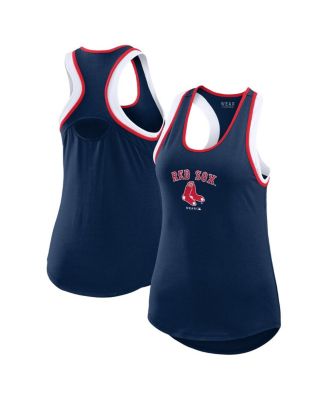 WEAR by Erin Andrews - Women's Navy Boston Red Sox Color block Racerback Tank Top