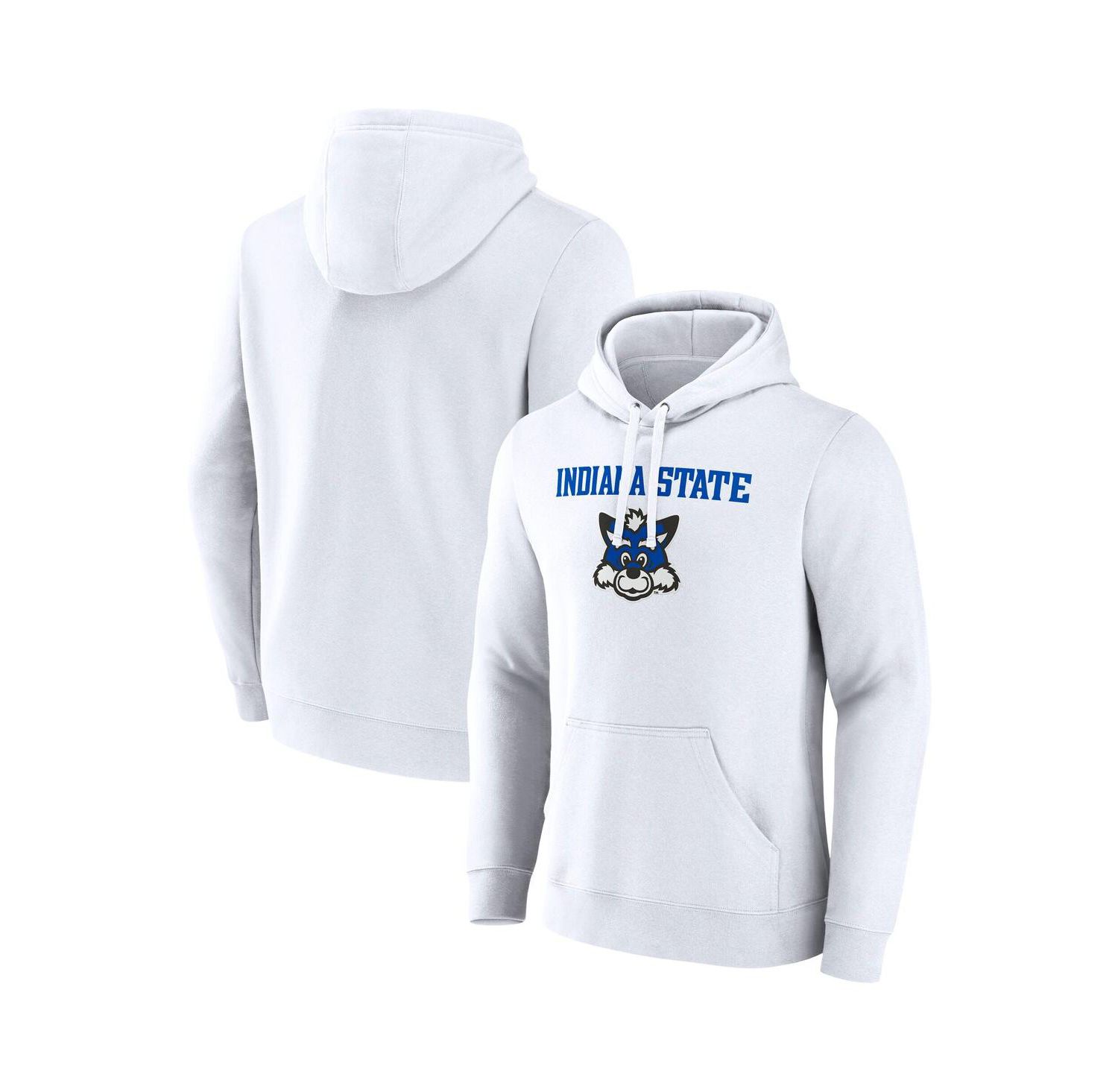 Men's White Indiana State Sycamores Primary Logo Pullover Hoodie